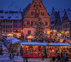 Bavorské město Vánoc Rothenburg ob der Tauber
